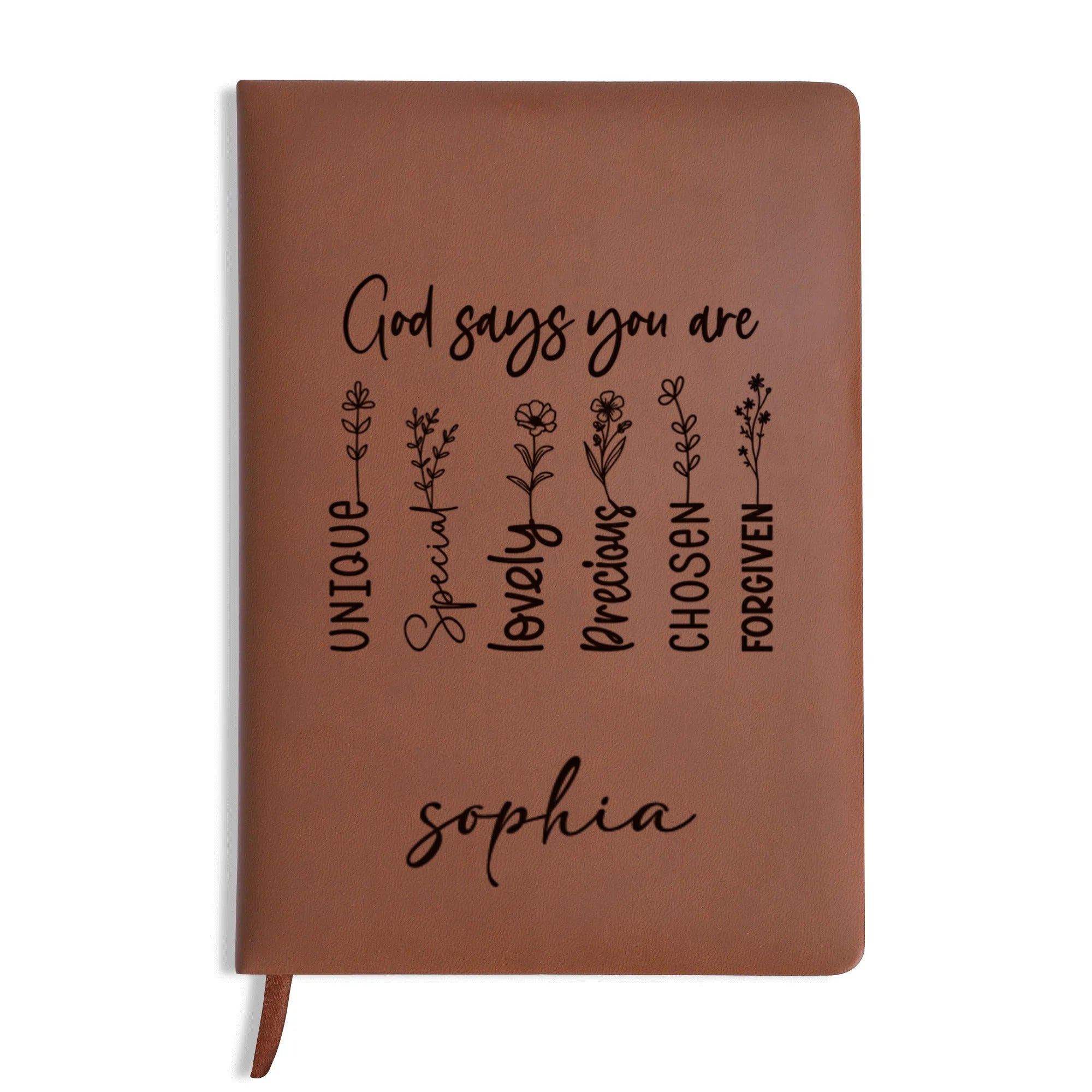 Personalized Christian Journal with Uplifting Scripture and Custom Name, Faith & Prayer Notebook, Religious Gift, First Communion Gifts, Birthday. NBLAF02