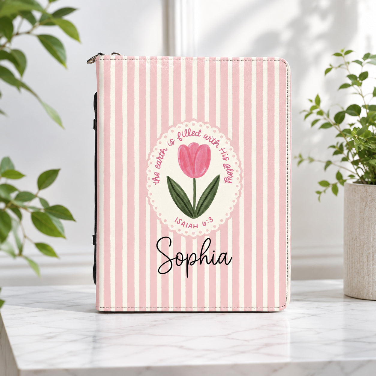 Pink Christian Leather Book Cover, Personalized Christian Bible Cover, Christian Gift, Bible Covers Jesus Gifts BIBLE02