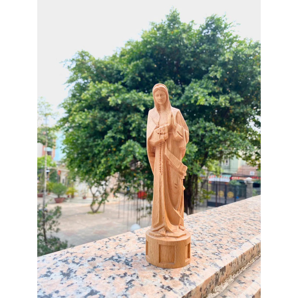 Our Lady Statue, Catholic Wooden Figurine 15cm 20cm, Beech Wood Religious Statue, Christian Home Altar Decor, Catholic Gift