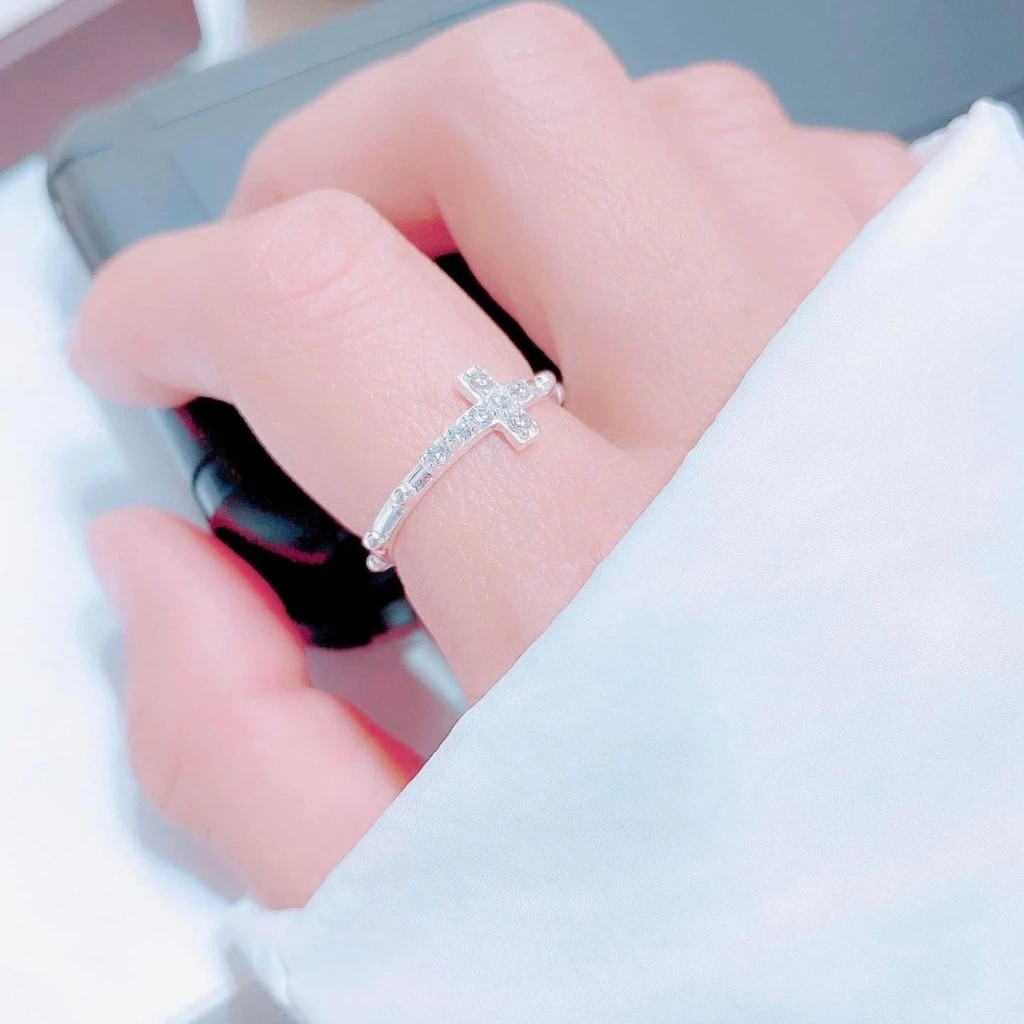 Catholic Cross Ring in 925 Sterling Silver, Christian Ring for Women, CZ Religious Jewelry, Faith Gift, Elegant Holy Ring