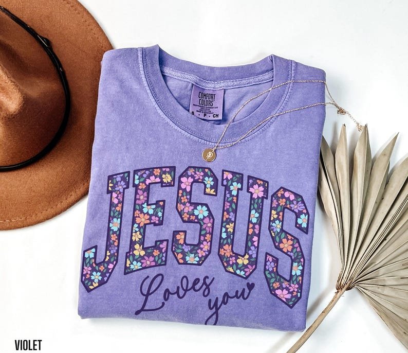 Jesus Loves You Shirt, Comfort Colors Christian T Shirt, Women Religious Gift, Christian Mama Clothing Bible Verse Sweatshirt Faith CFNE02