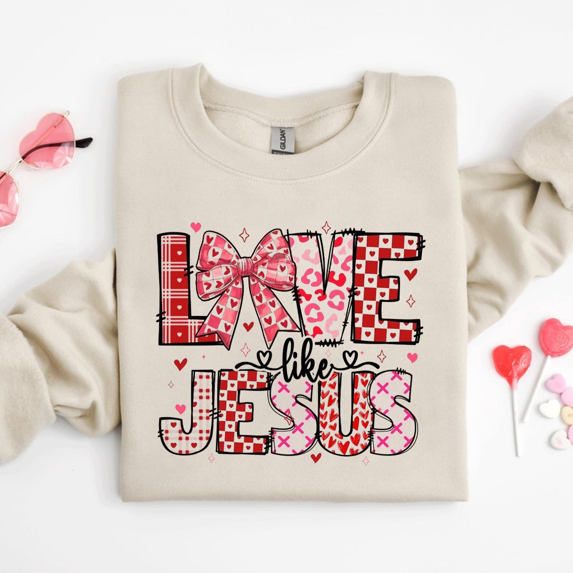 Love Like Jesus Sweatshirt, Jesus Valentine Sweatshirt, Christian Sweatshirt, Religious Shirt. ILAF09