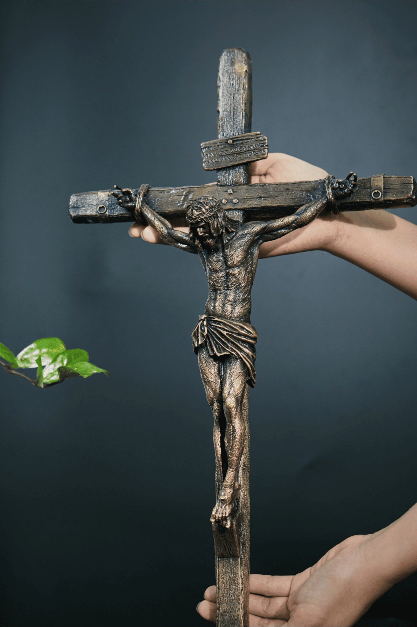 Jesus Christ Cross, Bronze Cross, Prayer Cross, Christian Decor, Religious Wall Hanging Statue for Home or Church, Christmas Gift BRCS02