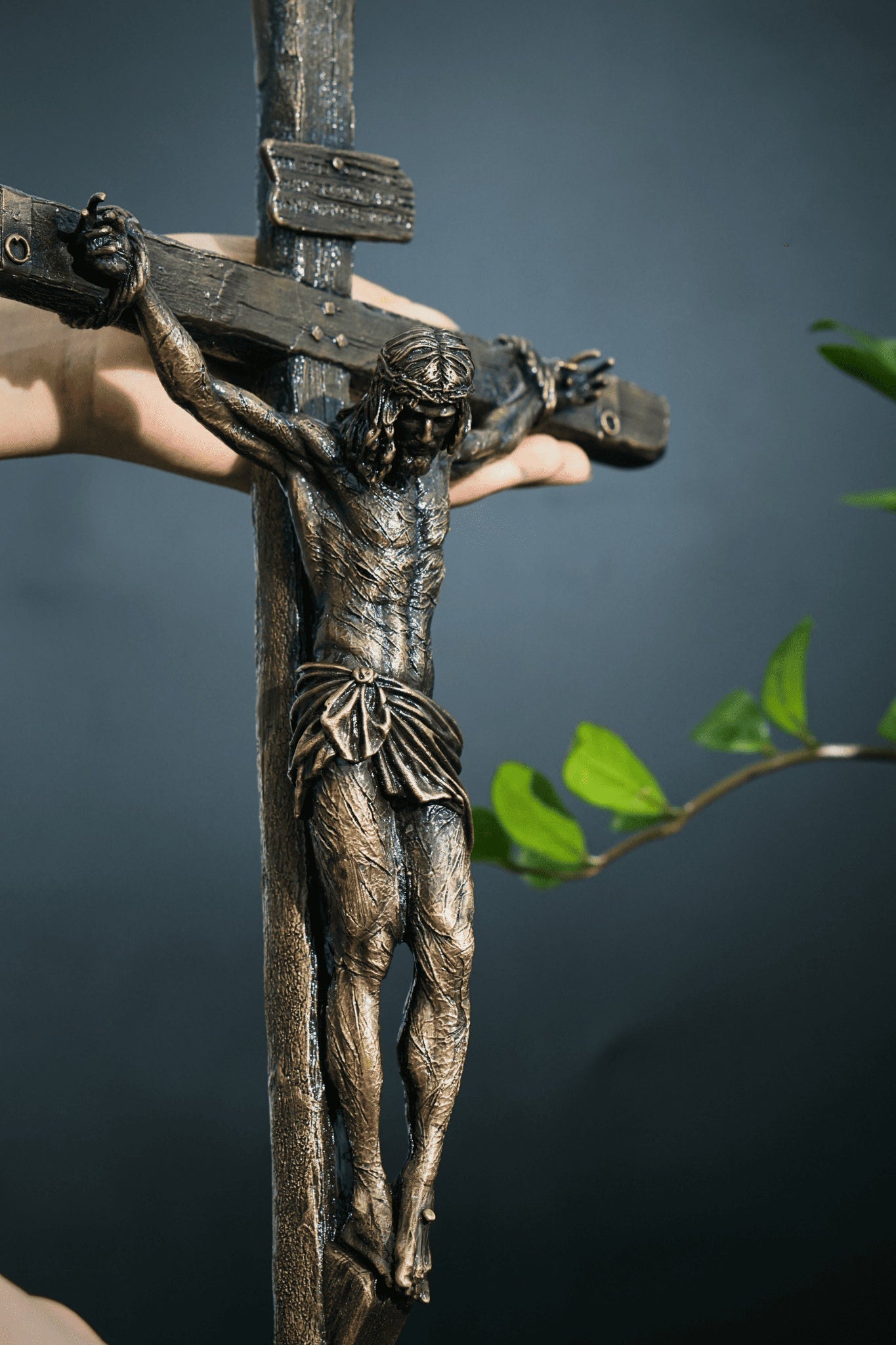 Jesus Christ Cross, Bronze Cross, Prayer Cross, Christian Decor, Religious Wall Hanging Statue for Home or Church, Christmas Gift BRCS02