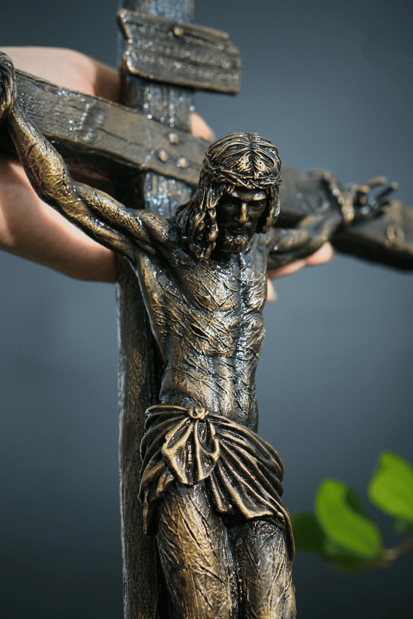 Jesus Christ Cross, Bronze Cross, Prayer Cross, Christian Decor, Religious Wall Hanging Statue for Home or Church, Christmas Gift BRCS02