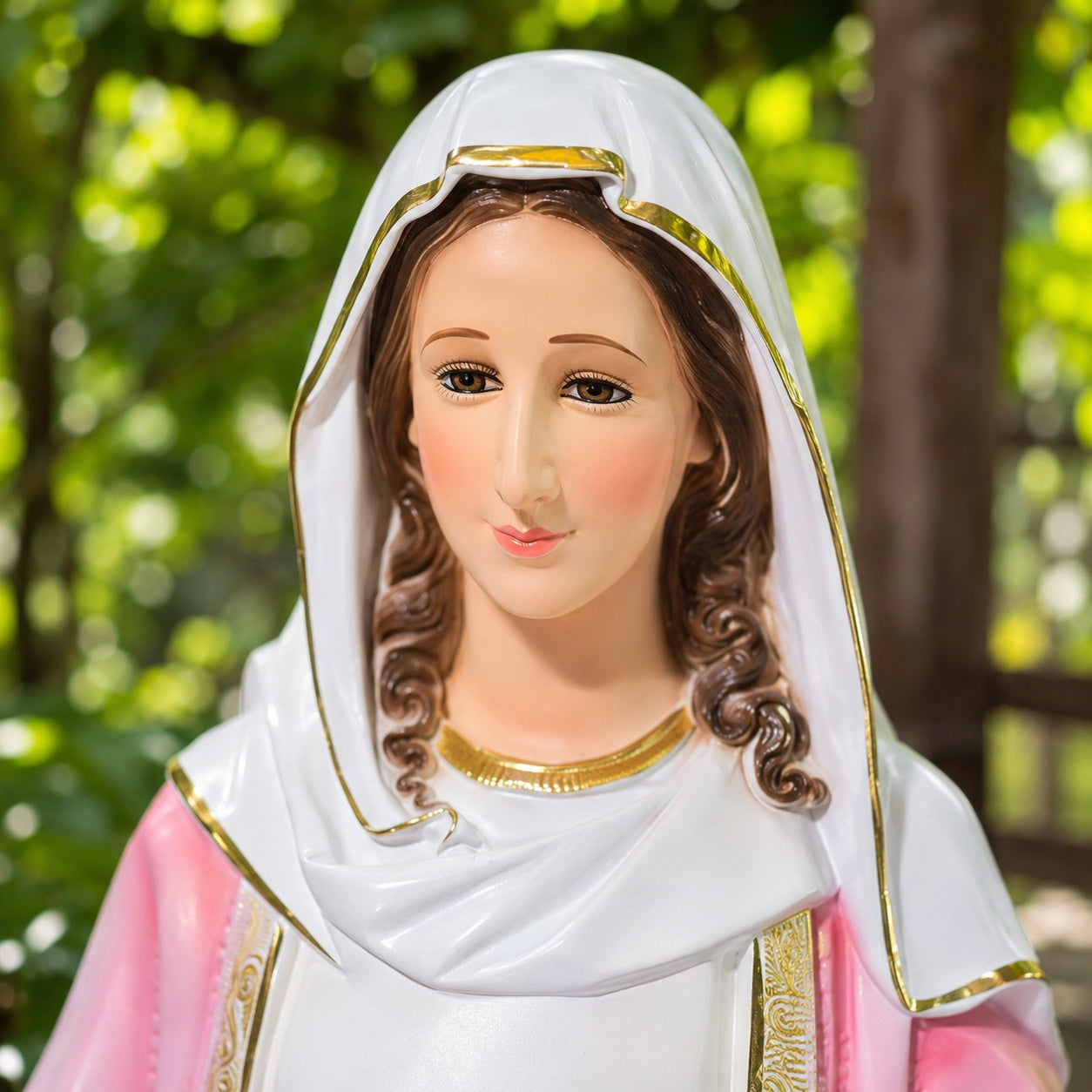 Pink Version/Virgin Mary Our Lady of Grace Statue, Catholic Religious Figurine, Blessed Mother Shelf Decor, Christian Home Altar Gift CP06PINK