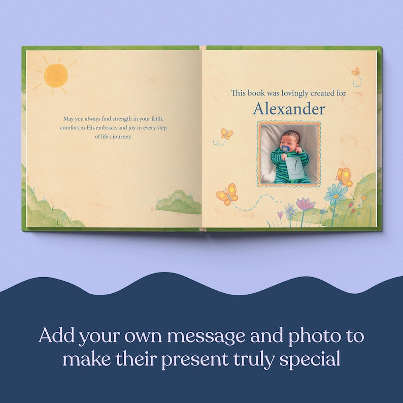 Personalized Kid/Baby Bible Verse, Custom Baptism Gift, Christening Gift, God's Promises, Boy or Girl Baptism Gift, Baby Dedication Gift, Baptism Keepsake BOOK02