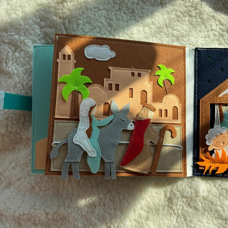 Personalized Bible Story Activity Toy, Christian Felt Busy Book, Soft Cloth Storytelling Books, Activity Books for toddlers, Baptism gifts, Montessori toys, Christian Sunday School Toys BB02