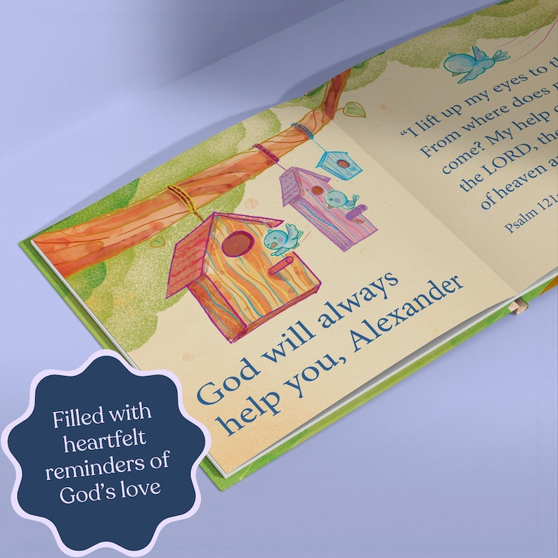 Personalized Kid/Baby Bible Verse, Custom Baptism Gift, Christening Gift, God's Promises, Boy or Girl Baptism Gift, Baby Dedication Gift, Baptism Keepsake BOOK02