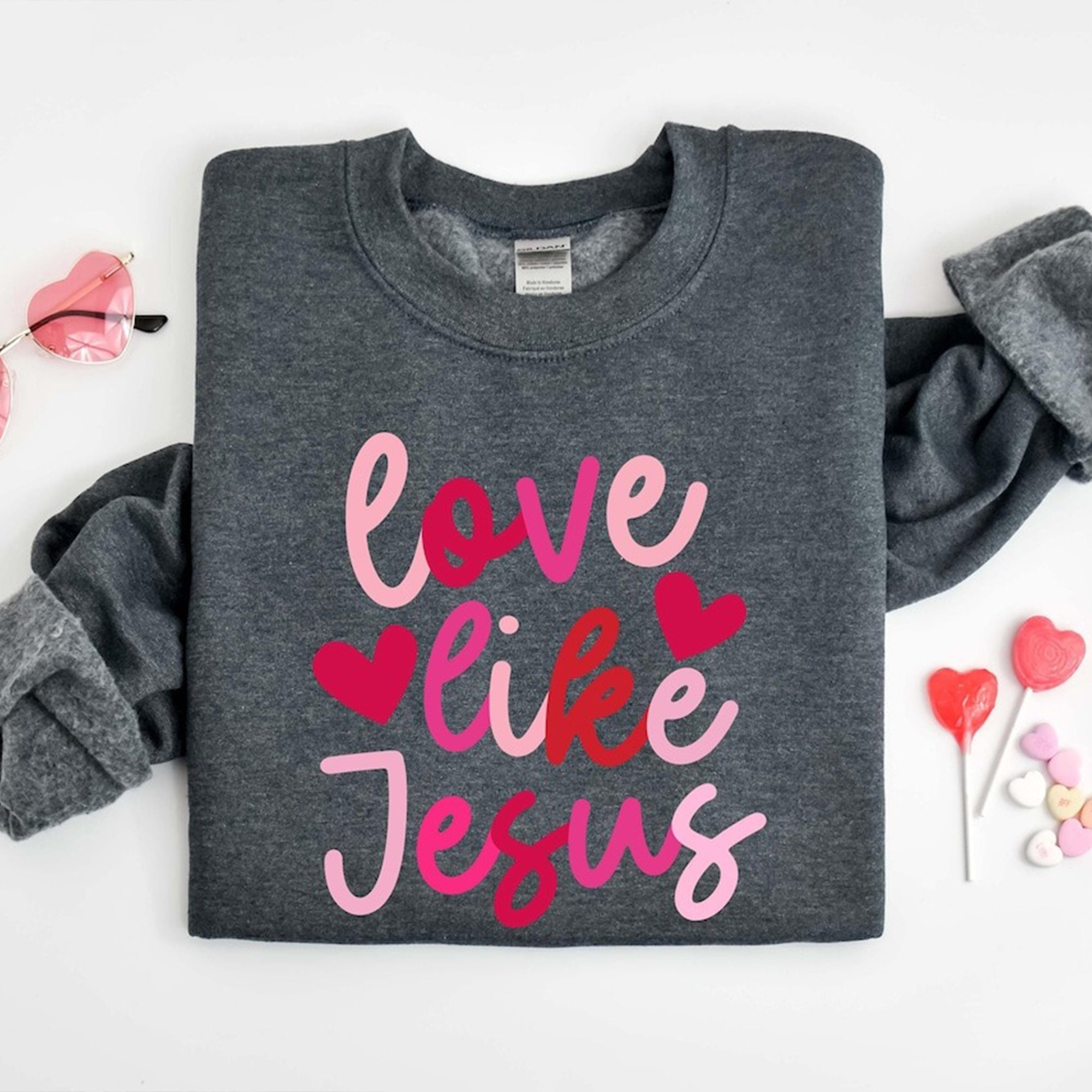 Love Like Jesus Sweatshirt, Love Like Jesus Valentine Shirt, Bible Verse Shirt, Christian Valentine Shirt. ILAF08
