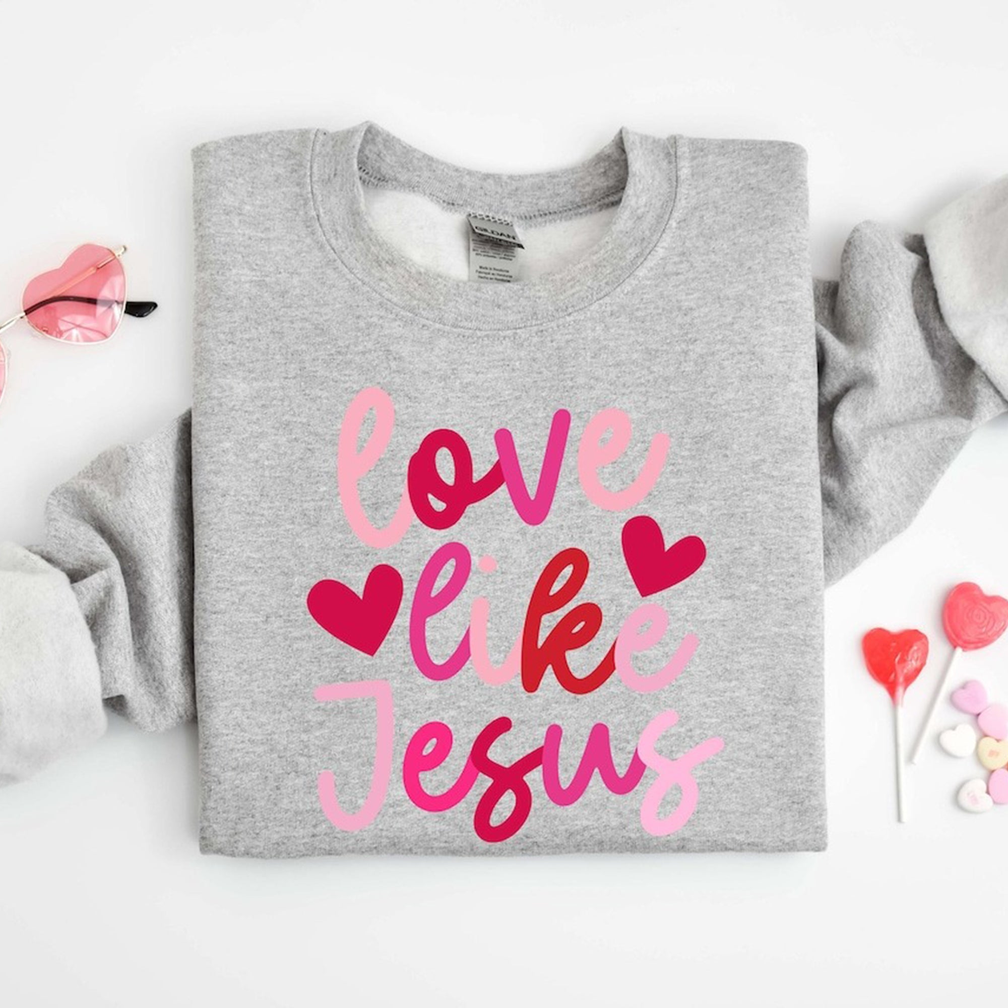 Love Like Jesus Sweatshirt, Love Like Jesus Valentine Shirt, Bible Verse Shirt, Christian Valentine Shirt. ILAF08