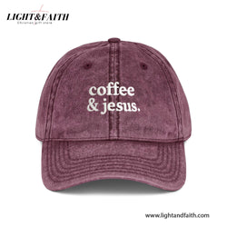 Embroidered Coffee and Jesus Washed Cap, Christian Graphic Cap, Faith and Caffeine Cap, Bible Verse Inspired Cap, Trendy Religious Cap LAFH03