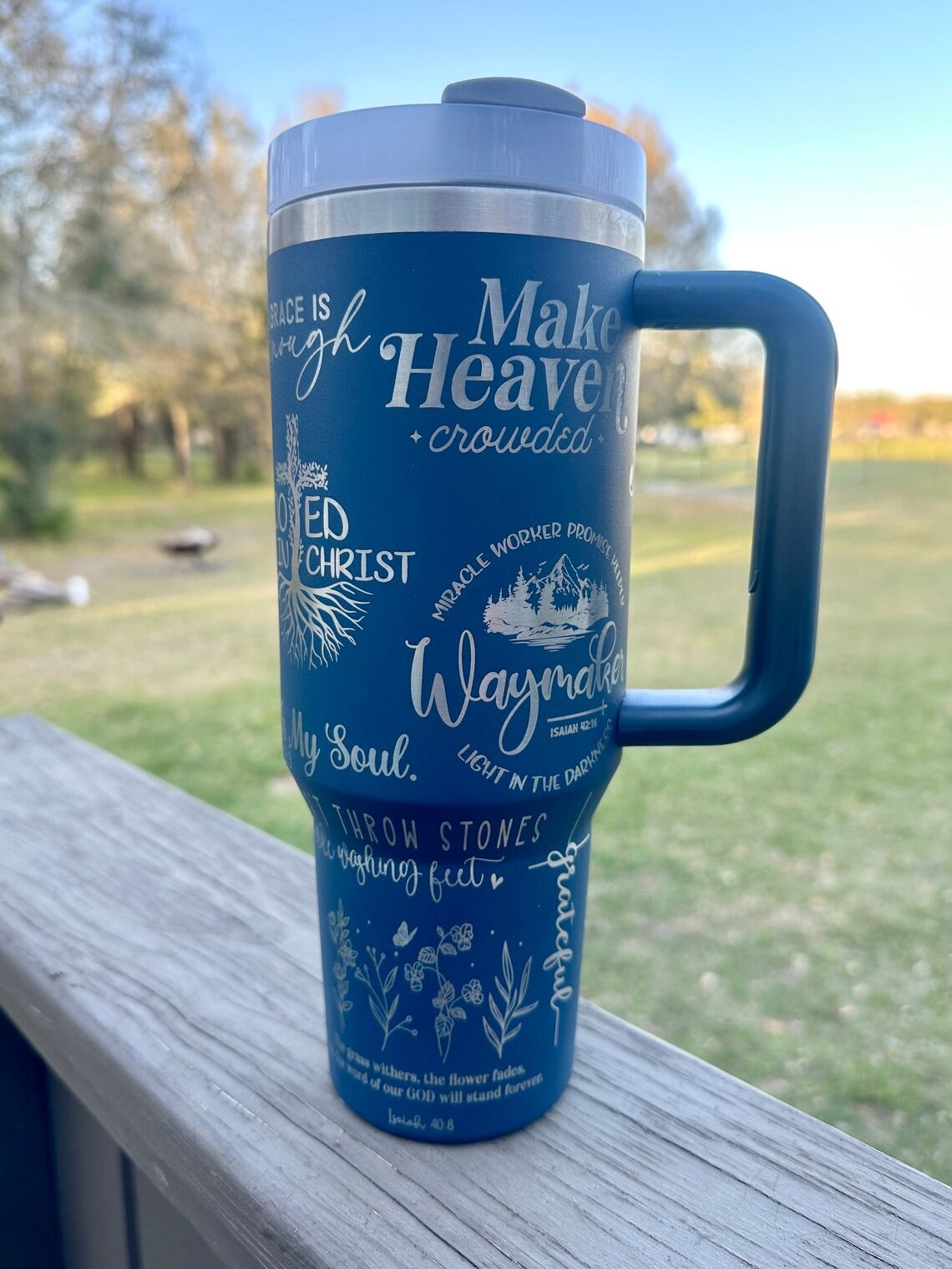 Follower of Jesus Tumbler 30oz/40oz, Faith based Insulated Tumbler With Handle, Jesus Laser Engraved, LAF13