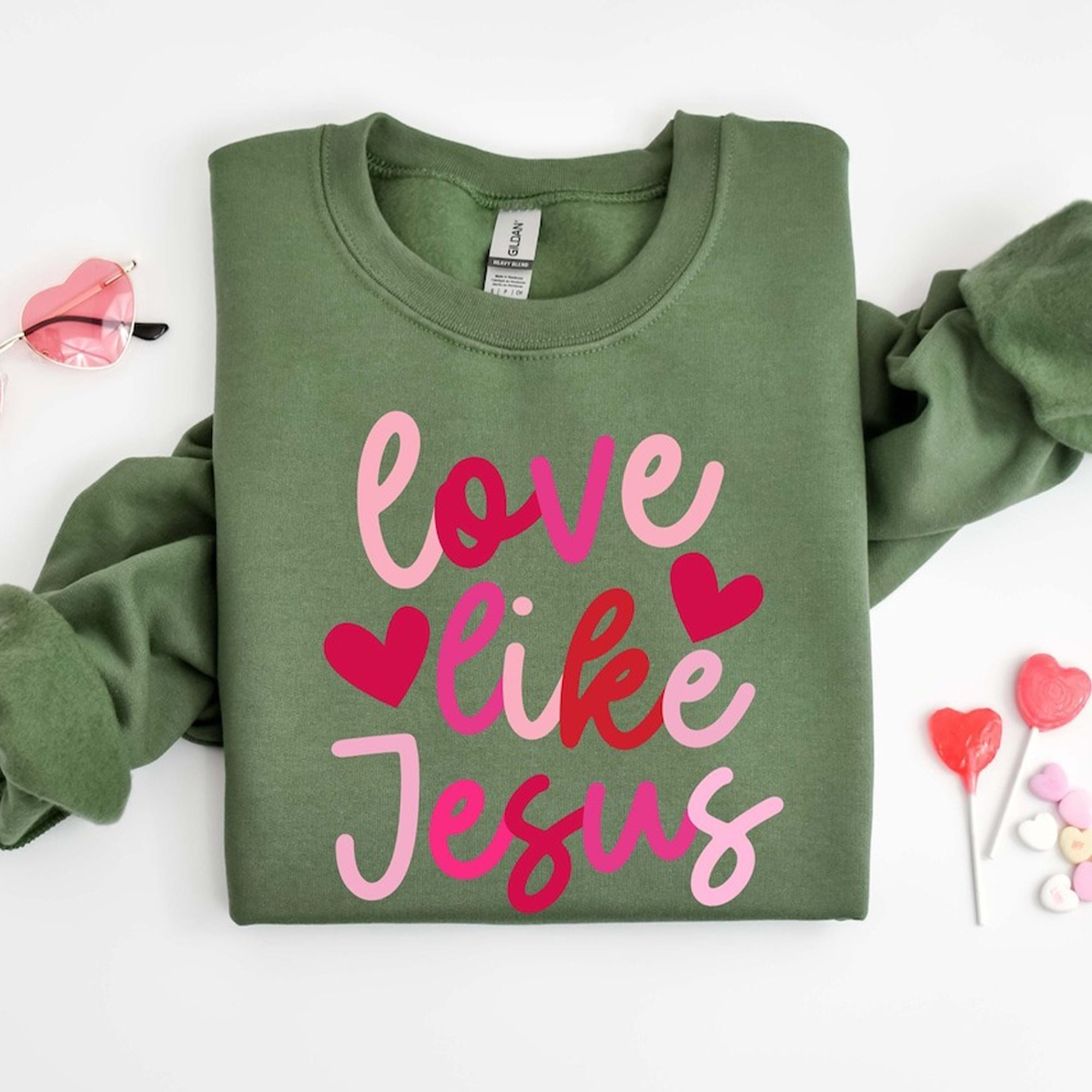 Love Like Jesus Sweatshirt, Love Like Jesus Valentine Shirt, Bible Verse Shirt, Christian Valentine Shirt. ILAF08