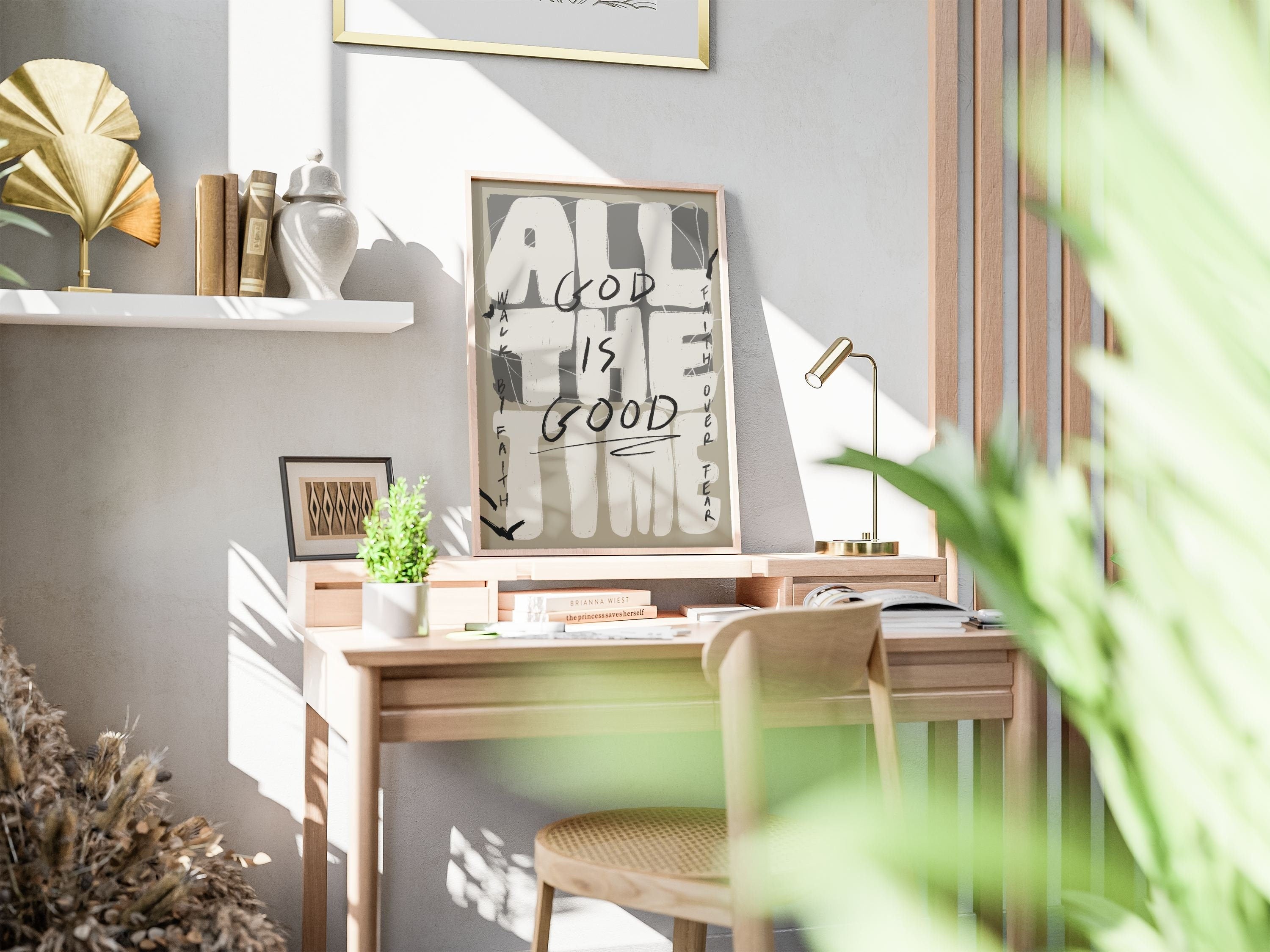 God Is Good All The Time Aesthetic Christian Poster, Modern Christian Poster, Neutral Trendy Christian Poster, Retro Christian Quote Poster