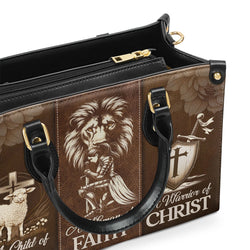 Personalized Christian Leather Handbag, A Child of God, Woman of Faith, Warrior of Christ Purse, Religious Gift for Women BLAF42