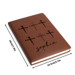 Personalized Christian Journal with Cross Design, Custom Name Prayer & Faith Notebook, Religious Gift, First Communion Gifts, Birthday. NBLAF28