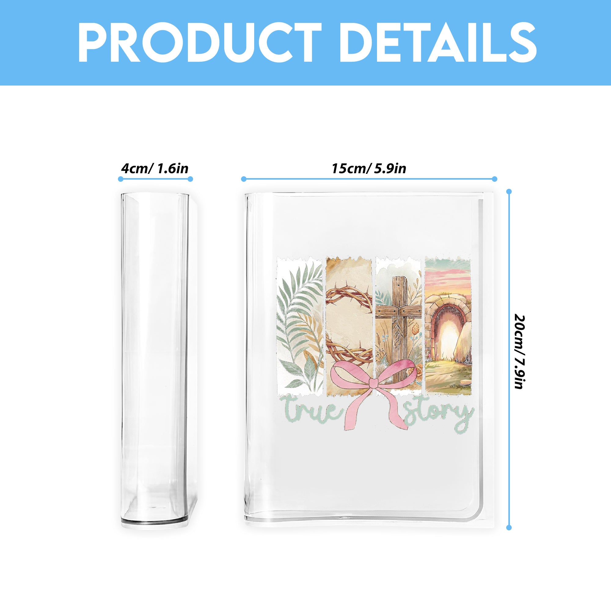 True Story Book Vase, Christian Book Vase, Faith Book Vase, Bible Verse Book Shaped Flower Vase, Jesus Lover Book Vase