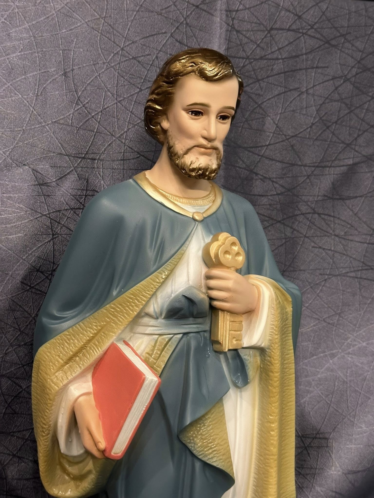 Jesus Statue, Catholic Jesus Statue with Keys, Composite Christian Figurine, Religious Gift, Home Decor CP02