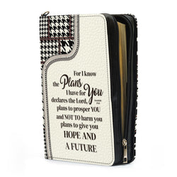 Life Is Good Because God Is Great Leather Book Cover, Personalized Bible Cover With Zipper, Religious Gift For Christians