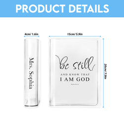 Be Still And Know That I Am God Book Vase, Psalm 46:10, Christian Book Vase, Faith Book Vase, Bible Verse Book Shaped Flower Vase, Jesus Lover Book Vase