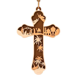 Christmas Tree Decorations, Wooden Religious Cross, Pendant Wood Ornament, Ideas For Christmas Trees DCLAF31