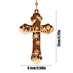 Christmas Tree Decorations, Wooden Religious Cross, Pendant Wood Ornament, Ideas For Christmas Trees DCLAF31