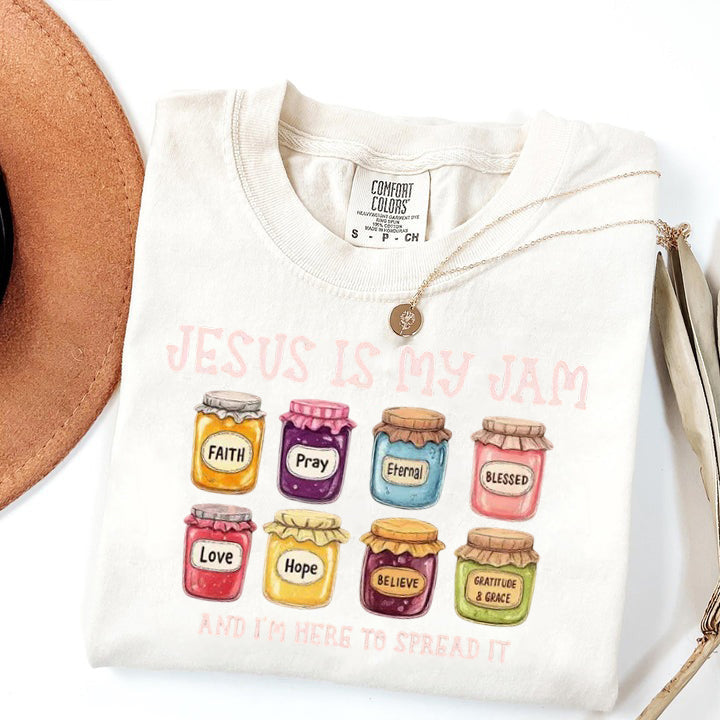 Jesus Is My Jam Comfort Colors T-Shirt, Faith-Inspired Graphic Tee, Christian Quote Shirt, Spread the Love Design