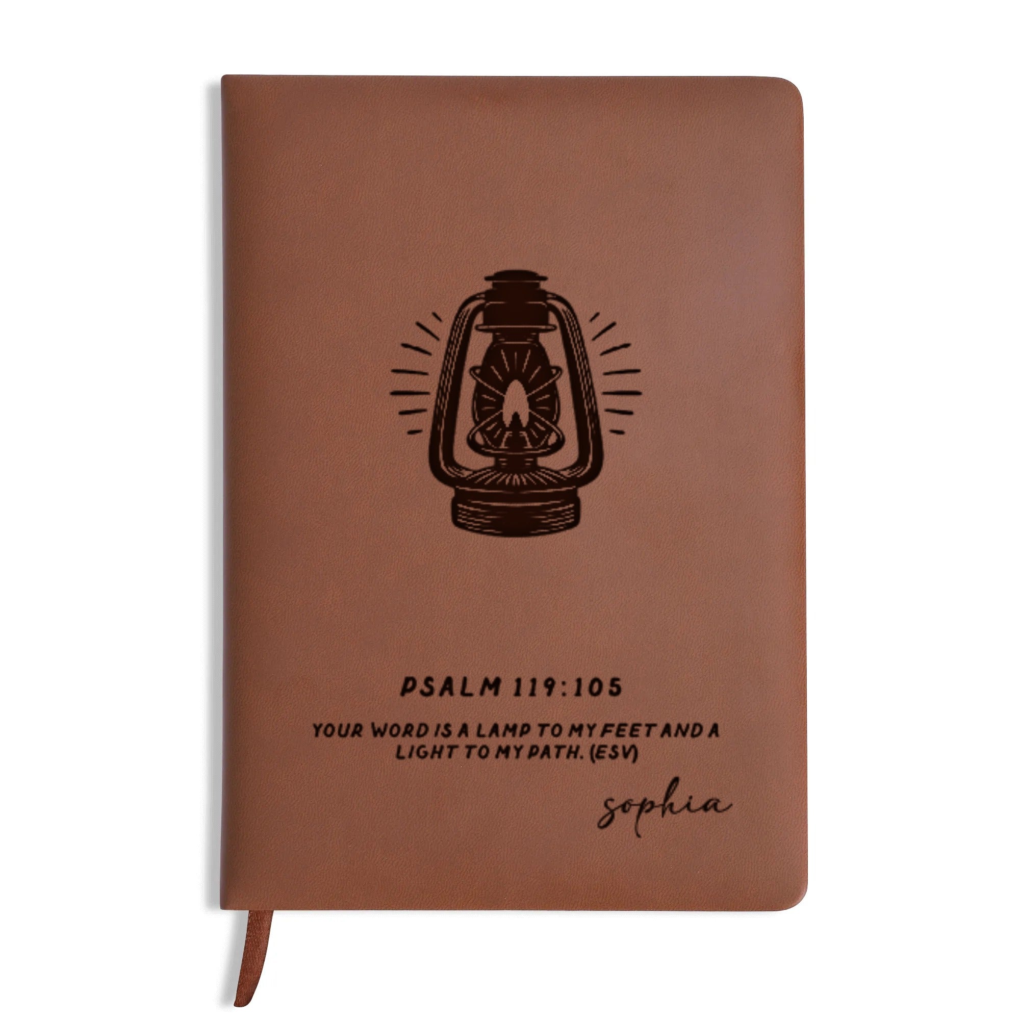 Personalized Christian Journal with Psalm 119:105, Custom Name Prayer & Faith Notebook, Religious Gift, First Communion Gifts, Birthday. NBLAF32