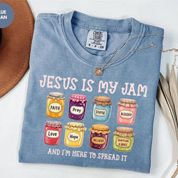 Jesus Is My Jam Comfort Colors T-Shirt, Faith-Inspired Graphic Tee, Christian Quote Shirt, Spread the Love Design