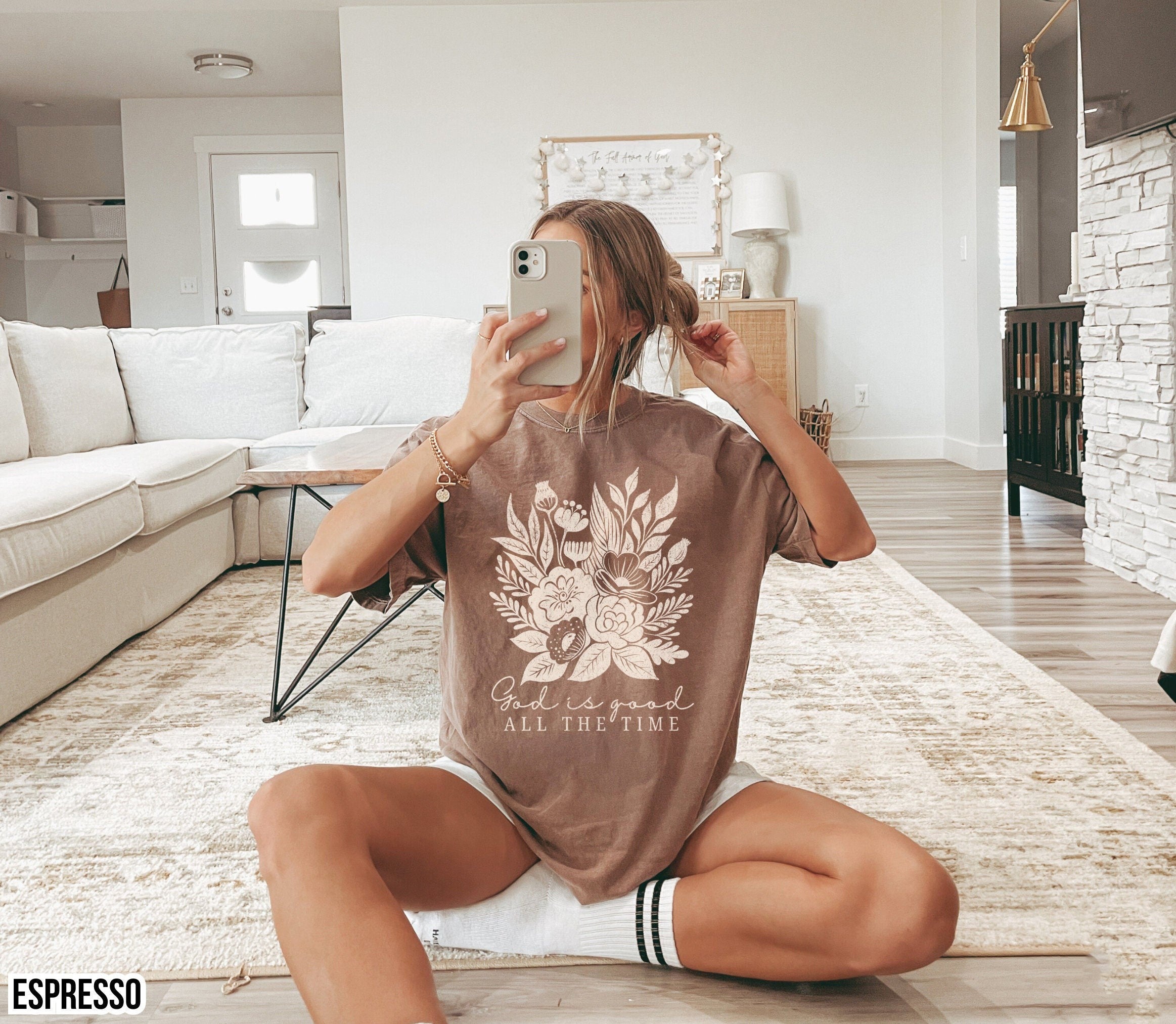 God Is Good Shirt, Boho Christian T Shirt For Women, Floral Comfort Colors Bible Verse Tee, Faith Based Jesus Apparel, Girls Religious Gift