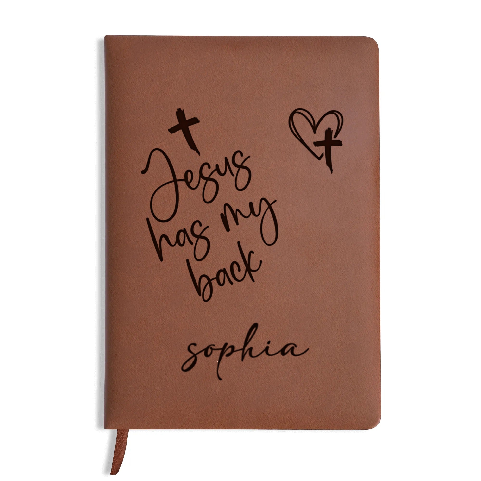 Personalized Christian Journal with "Jesus Has My Back", Custom Name Prayer & Faith Notebook, Religious Gift, First Communion Gifts, Birthday. NBLAF33