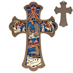 Christmas Nativity Wood Ornaments, Ideas For Christmas Trees, Wooden Christmas Nativity Wall Sculpture Nativity Outdoor Seasonal Carving Crafts For Bedroom DCLAF32