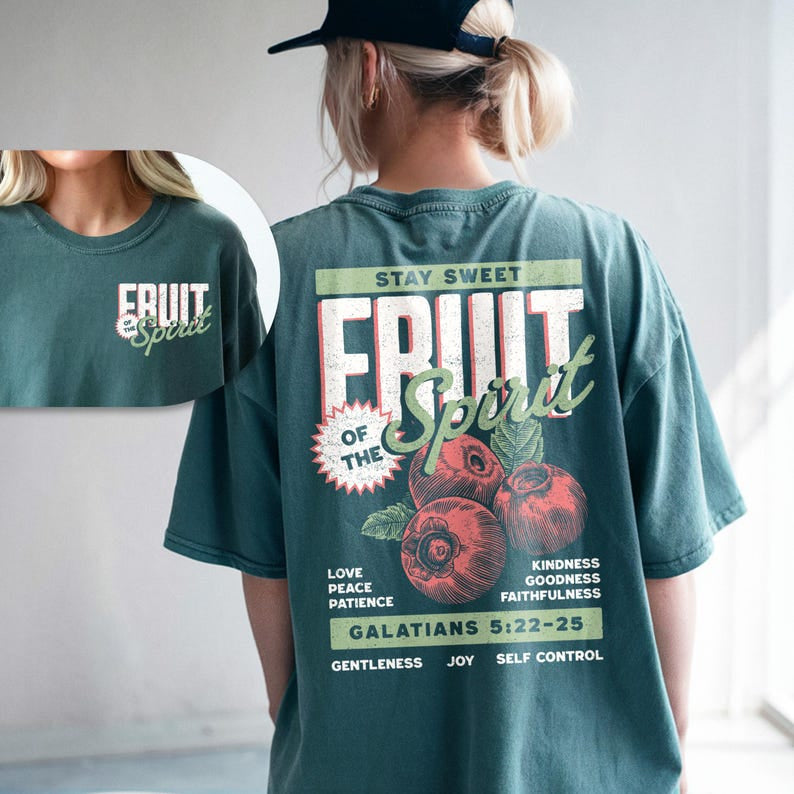 Fruit of The Spirit Comfort Colors Shirt, Bible Verse Christianity Print Shirt CFS36