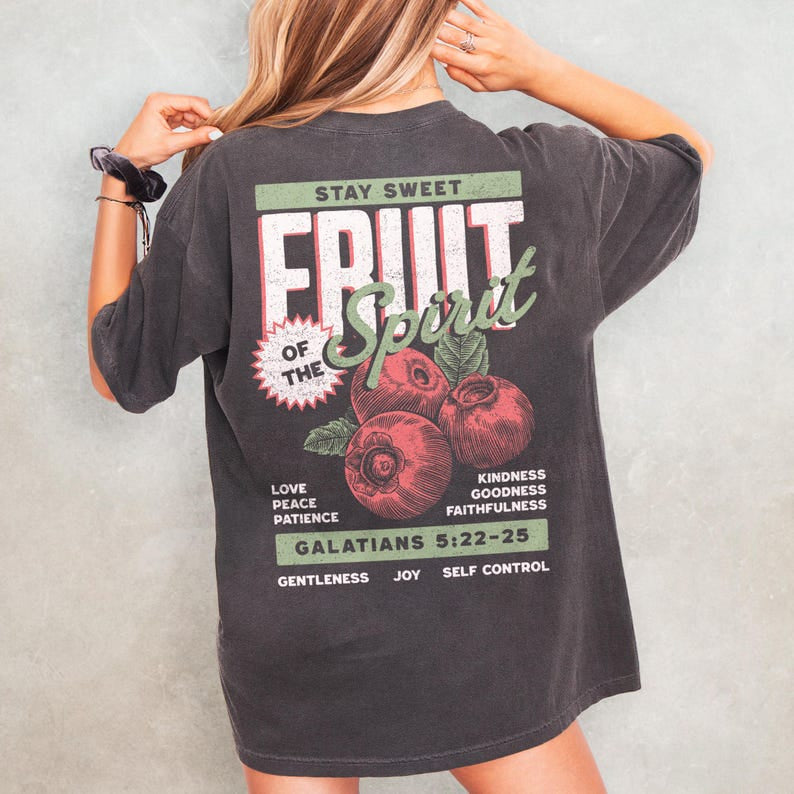 Fruit of The Spirit Comfort Colors Shirt, Bible Verse Christianity Print Shirt CFS36