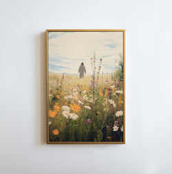 Jesus Leaves The 99 Poster, Autumn Wildflower Poster, Lost Sheep Poster, Good Shepherd, Religious Gift