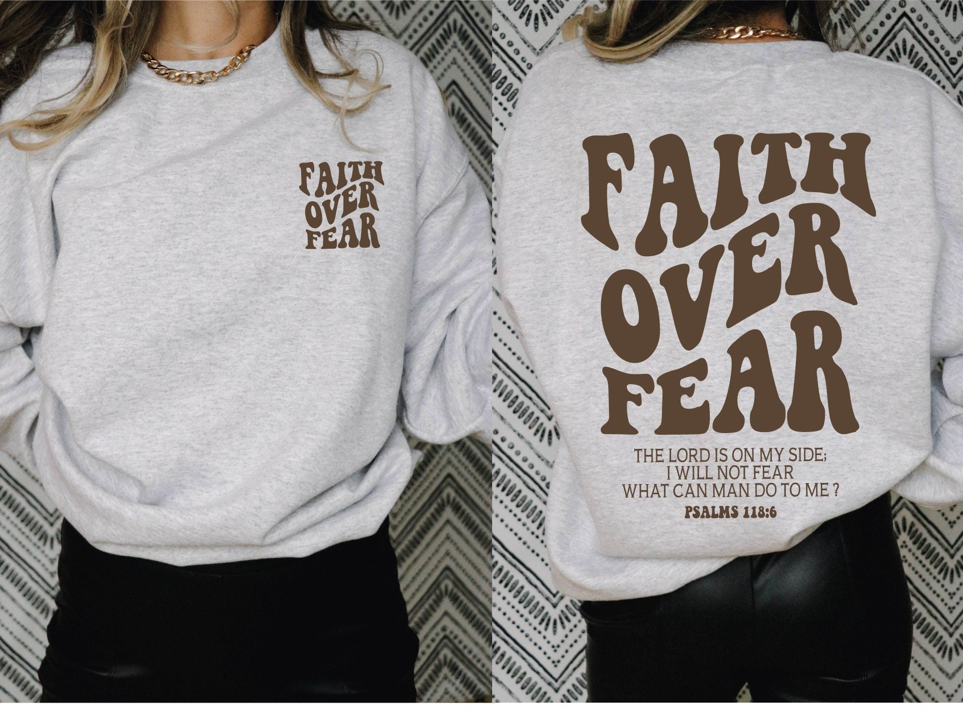 Faith Over Fear Christian Hoodie,Christian Sweatshirt,Jesus Hoodie,Comfort Colors Bible Verse Shirt,Noel Gift Shirt,Church Shirt,Baptism Tee