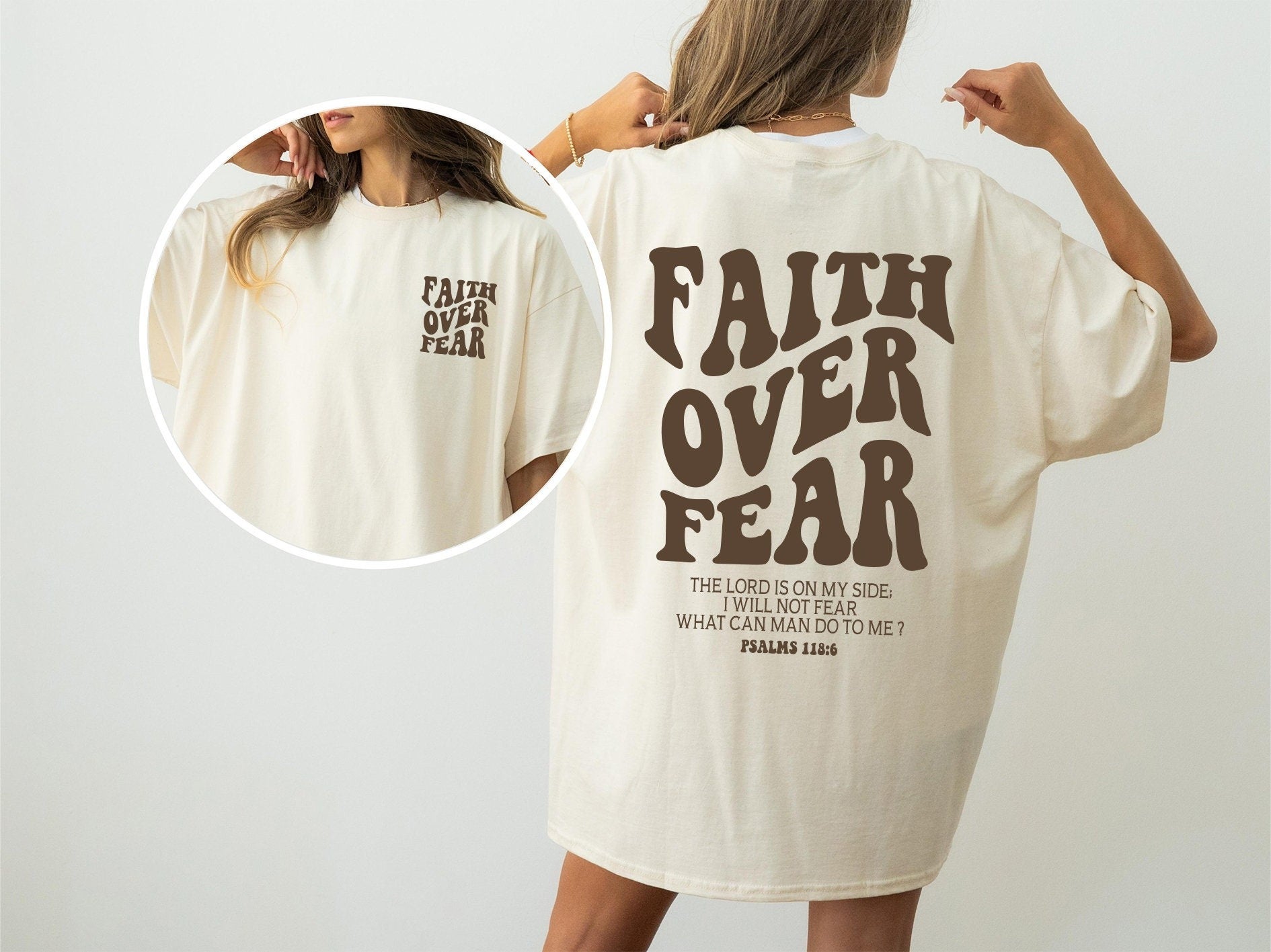 Faith Over Fear Christian Hoodie,Christian Sweatshirt,Jesus Hoodie,Comfort Colors Bible Verse Shirt,Noel Gift Shirt,Church Shirt,Baptism Tee