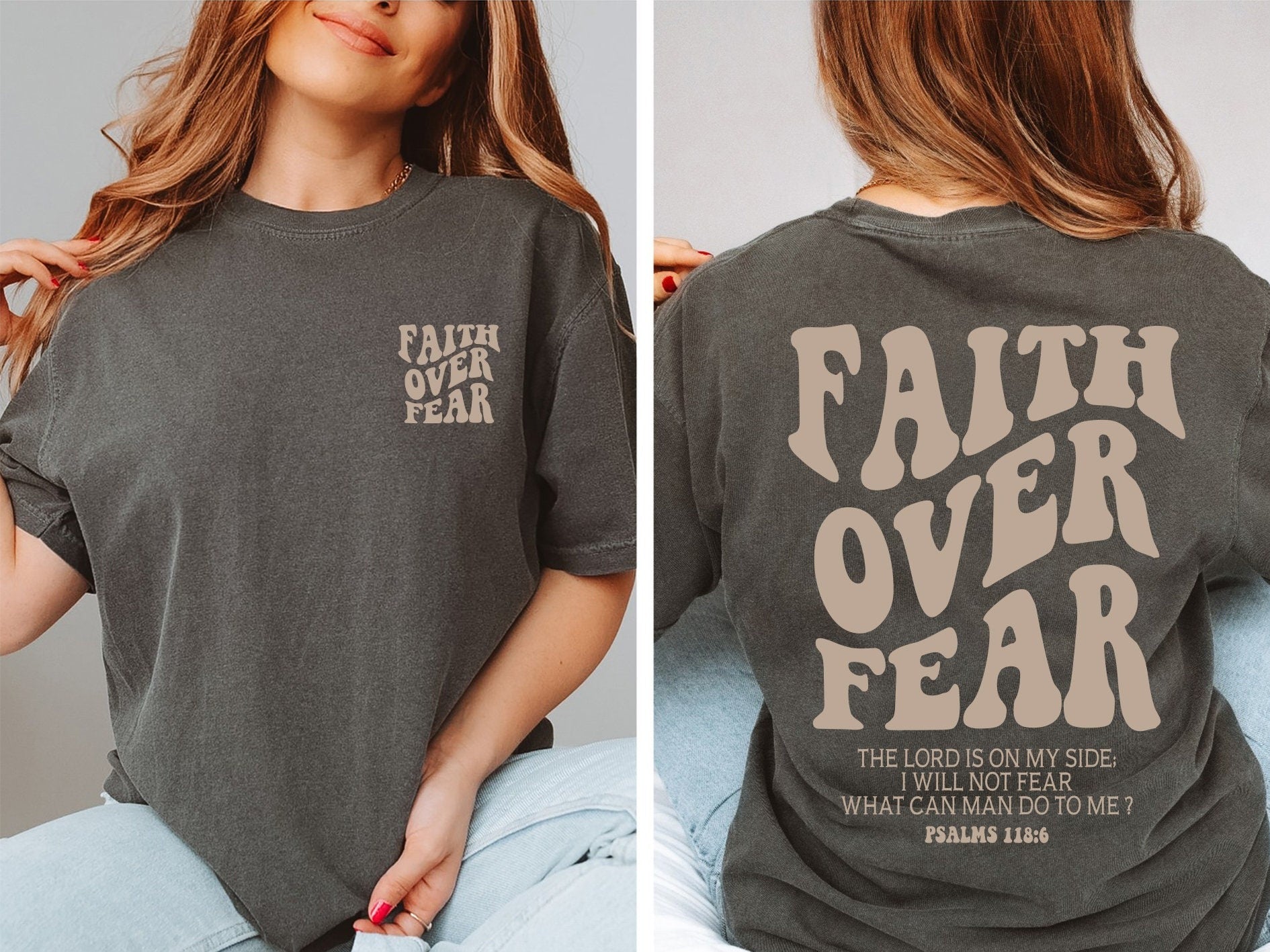 Faith Over Fear Christian Hoodie,Christian Sweatshirt,Jesus Hoodie,Comfort Colors Bible Verse Shirt,Noel Gift Shirt,Church Shirt,Baptism Tee