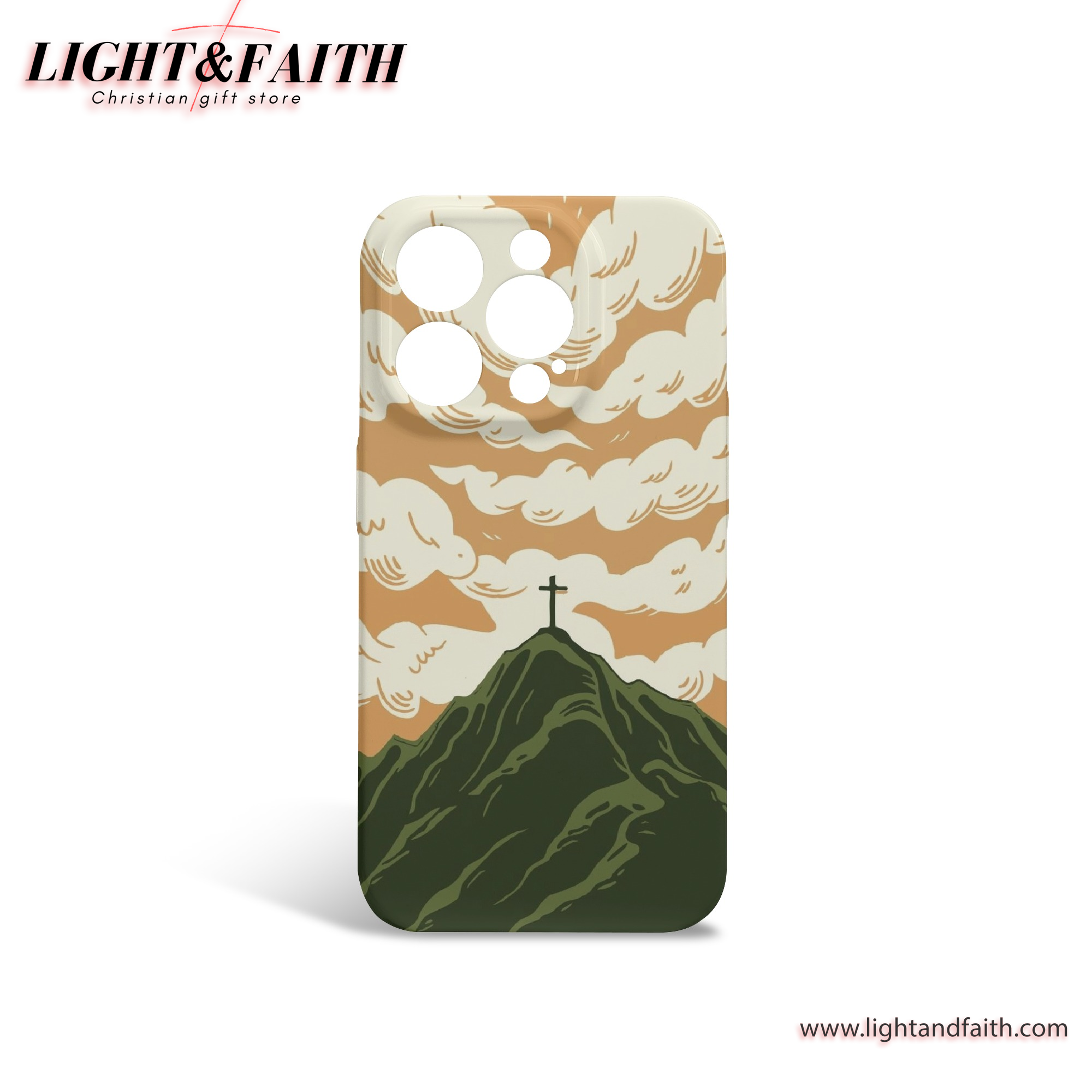Cross on the Mountain Phone Case, Christian Phone Case, Bible Verse Phone Case, Religious Gift, PCLAF39