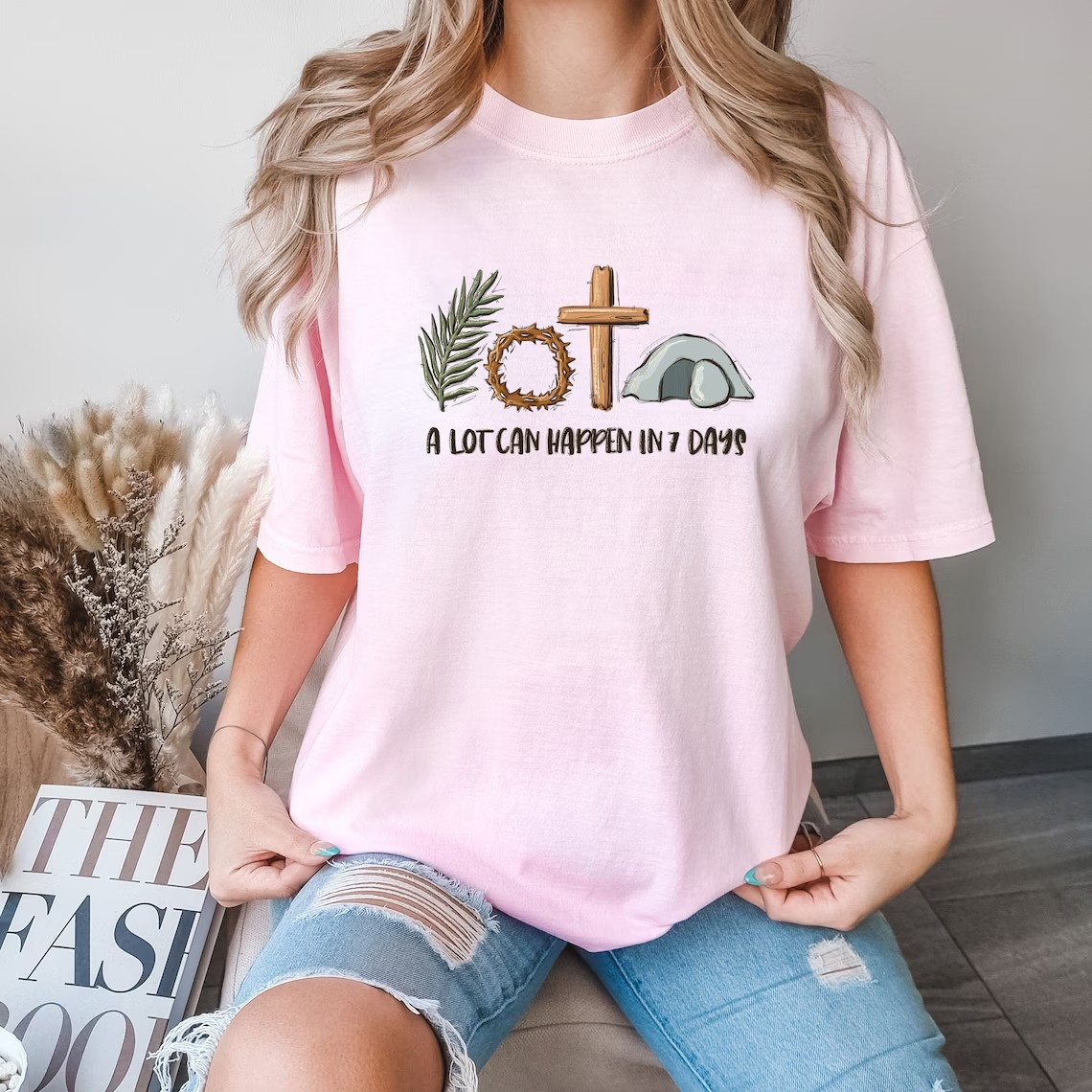 A Lot Can Happen In 7 Days Shirt, Comfort Colors Easter Tee, Christian Religious Graphic Tee, Jesus Faith Shirt, Easter Gift for Women CFLAF062