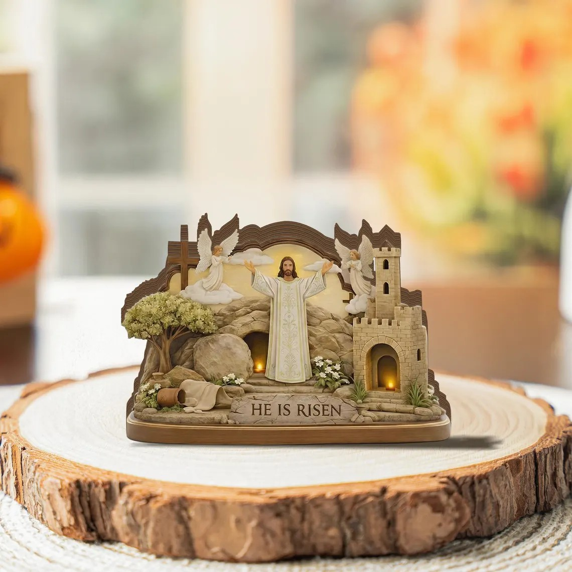 He Is Risen Easter Sign, Empty Tomb Christian Decor, Resurrection Table Display, Faith Home Accent, Religious Gift