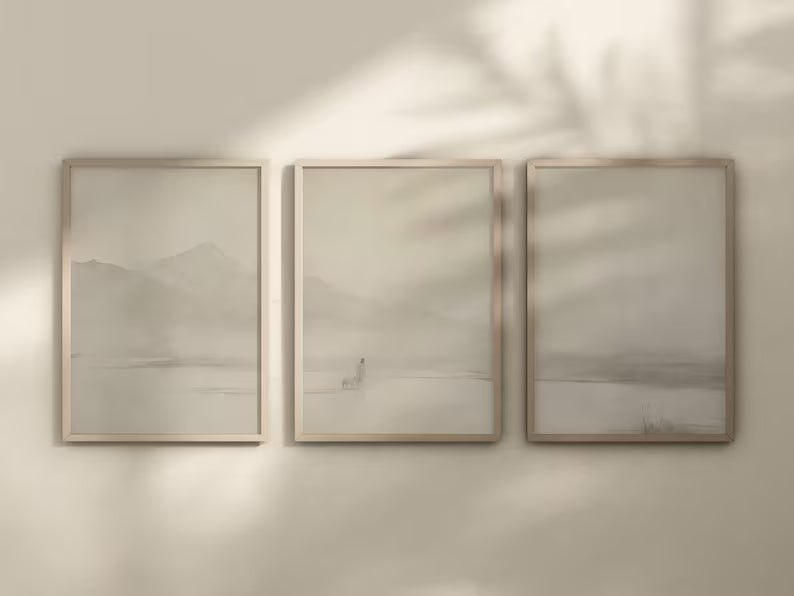 Christian Wall Art Set of 3, Jesus Leaves the 99, Meaningful Faith Gift Home Decor PTLAF019