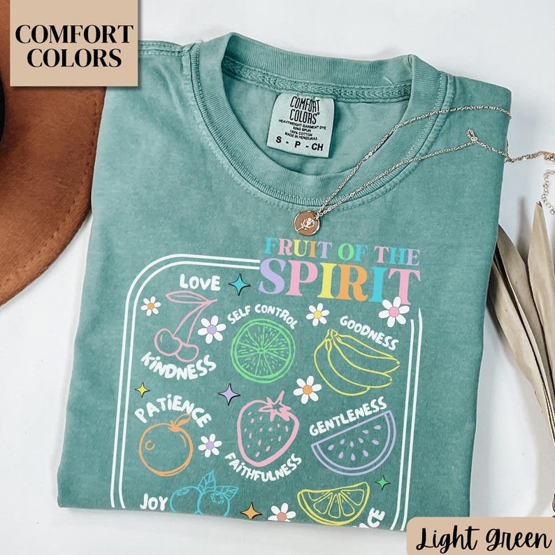 Comfort Colors Fruit of the Spirit Shirt, Christian Religious Tee CFNS03
