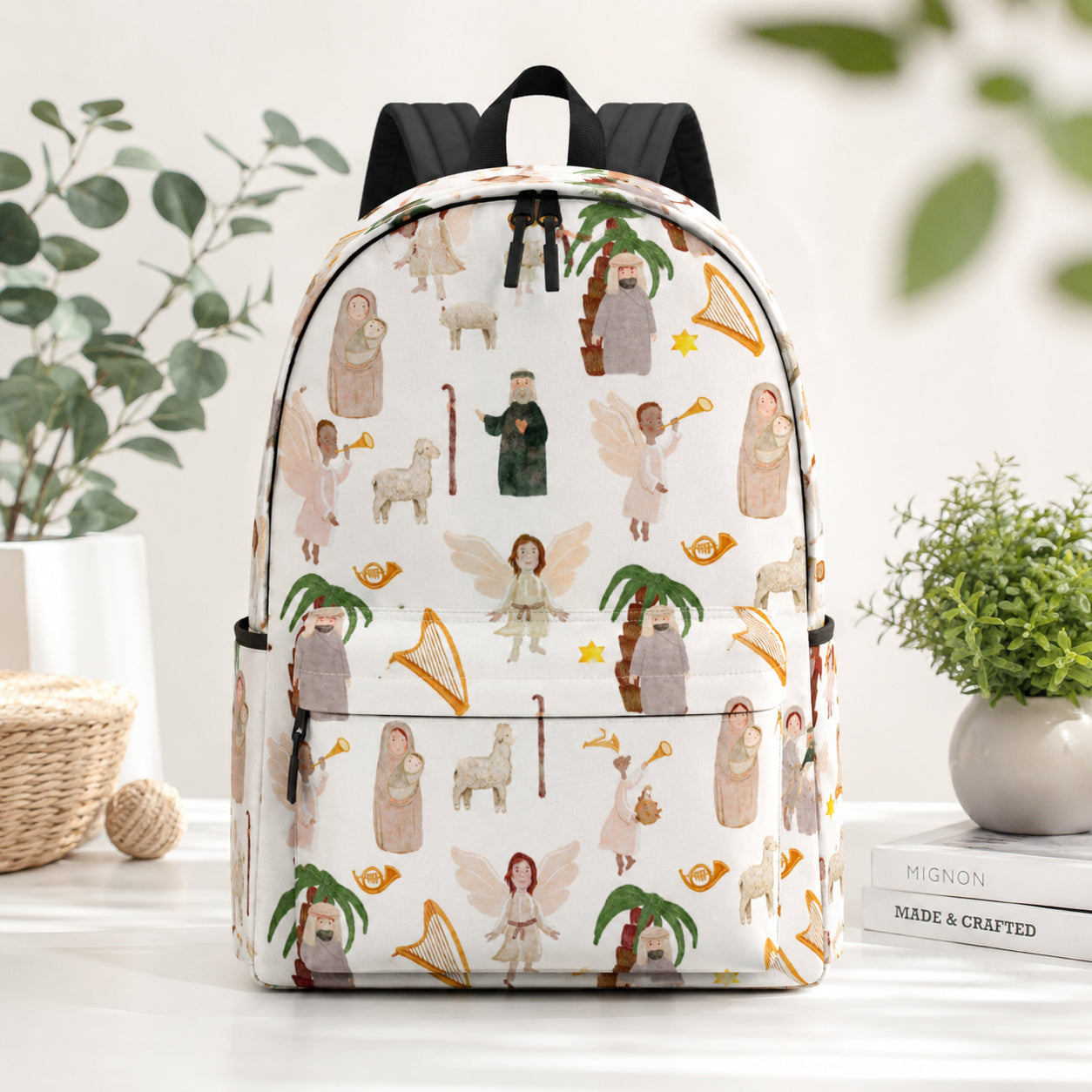 Nativity Christian Backpack, Jesus Birth Bible School Bag, Christian School Backpack, Faith-Based Backpack, Religious Book Bag, Back to School Christian Gift, Travel Backpack PLAF80