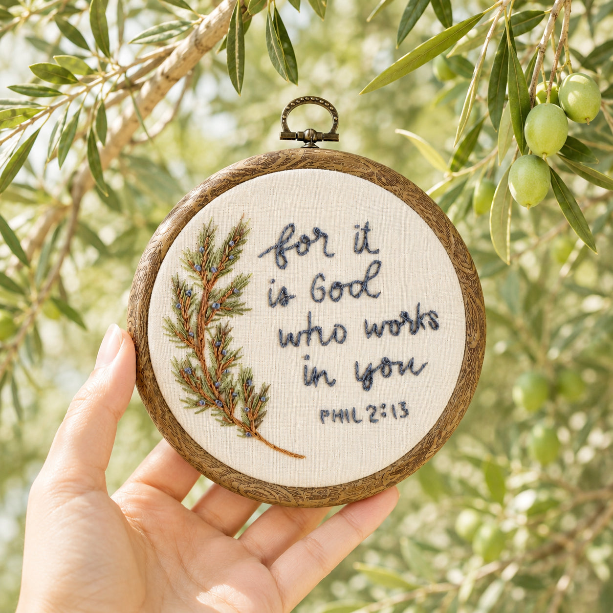 Christian Embroidered Keepsake Hoop Art, Floral Hoop, Vintage God Bible Art Decor, Handmade Faith Hoop Gift EHA22