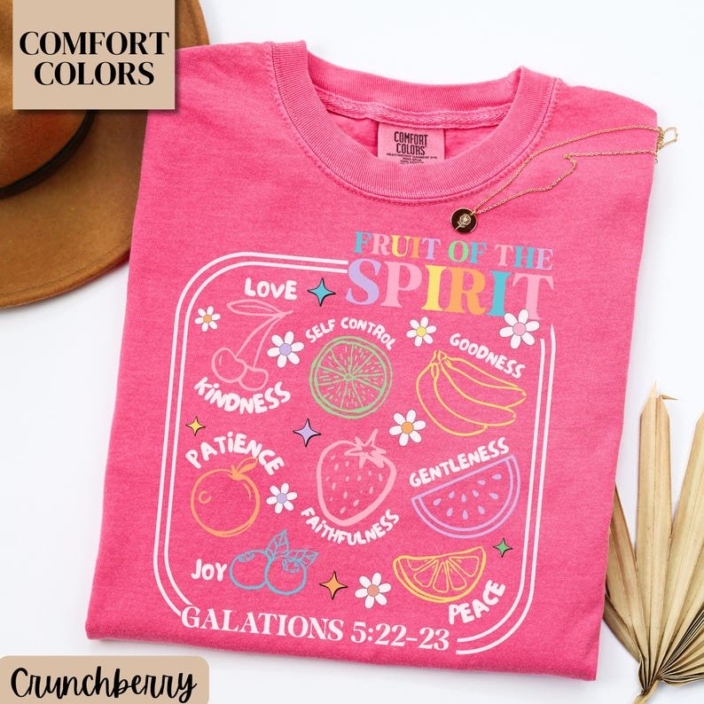 Comfort Colors Fruit of the Spirit Shirt, Christian Religious Tee CFNS03