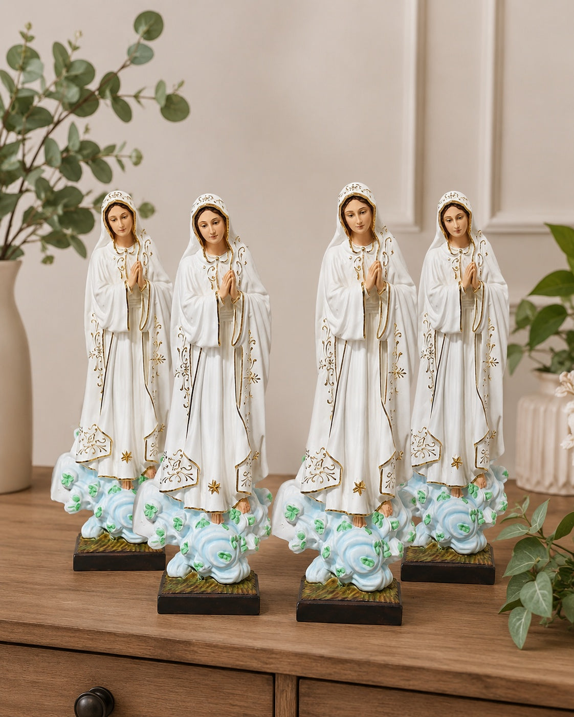 Our Lady of Fatima Statue, Virgin Mary Religious Figurine, Catholic Prayer Decor, Marian Home Altar Gift CP03