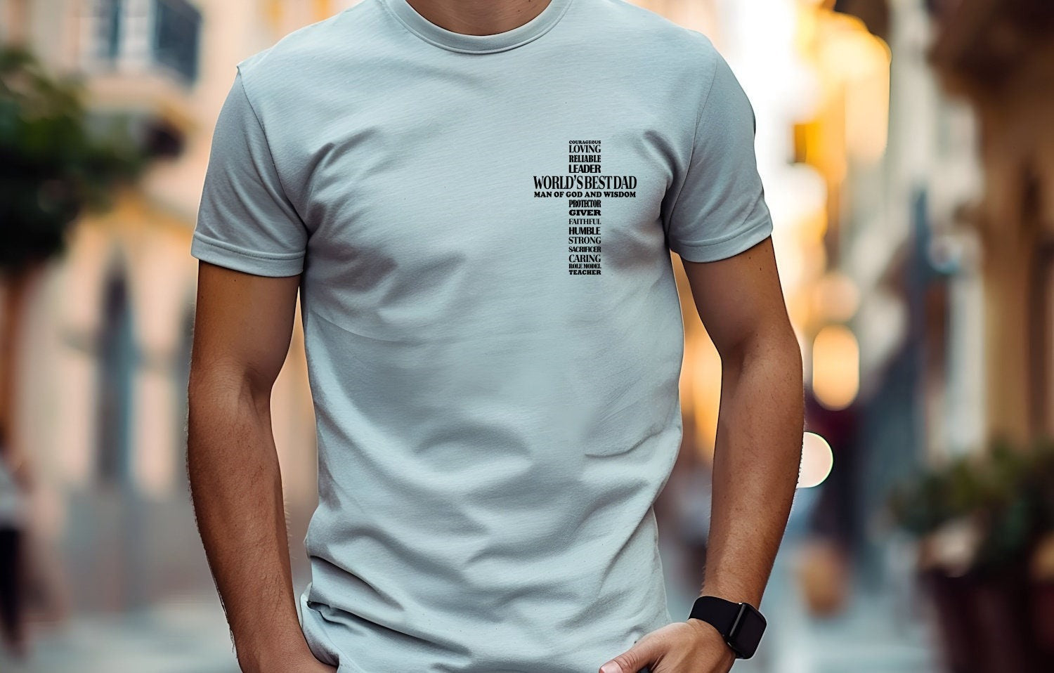 World's Best Dad Cross Christian Father's Day Comfort Colors Shirt, Gift For Daddy Father Shirt Novelty T-shirt Tee