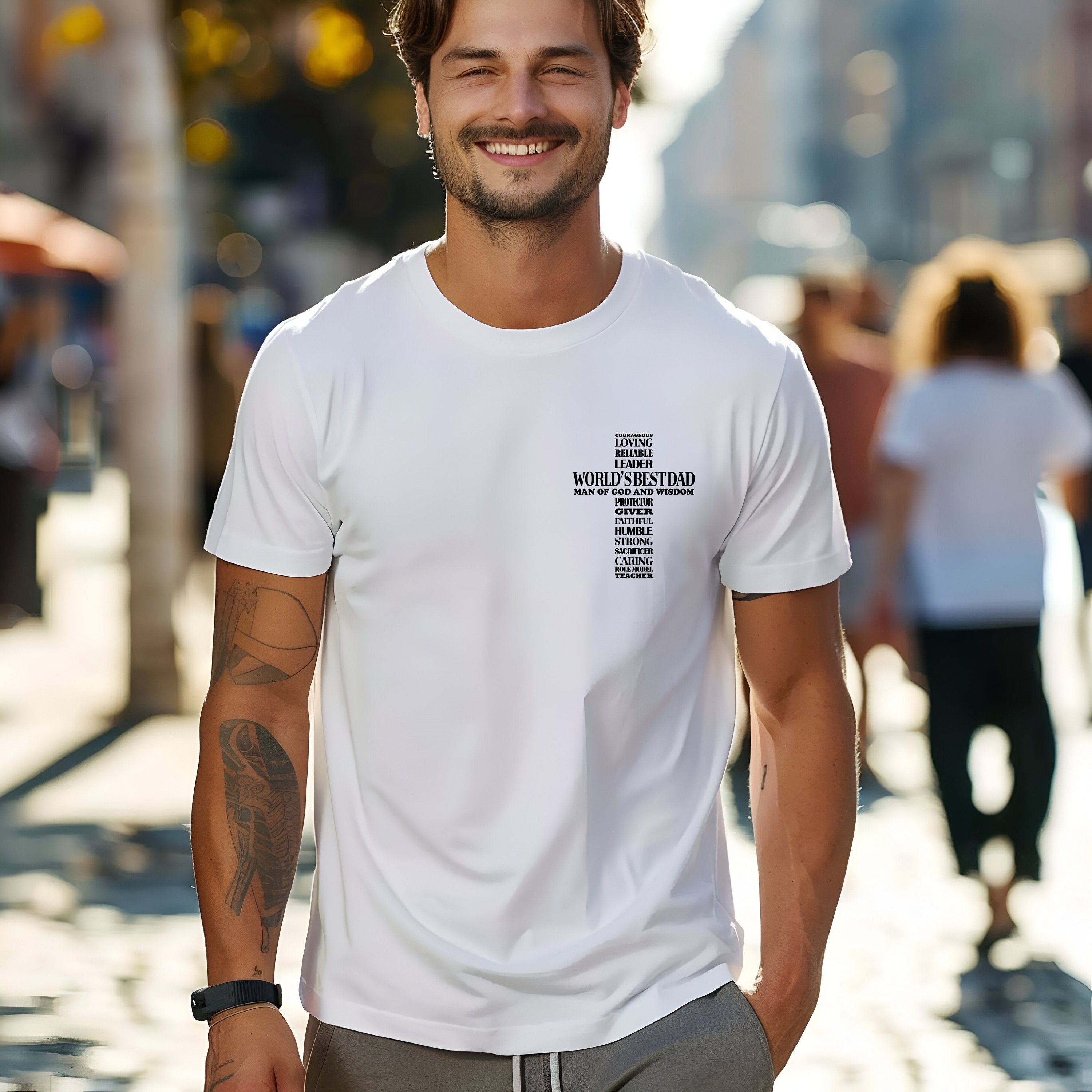 World's Best Dad Cross Christian Father's Day Comfort Colors Shirt, Gift For Daddy Father Shirt Novelty T-shirt Tee